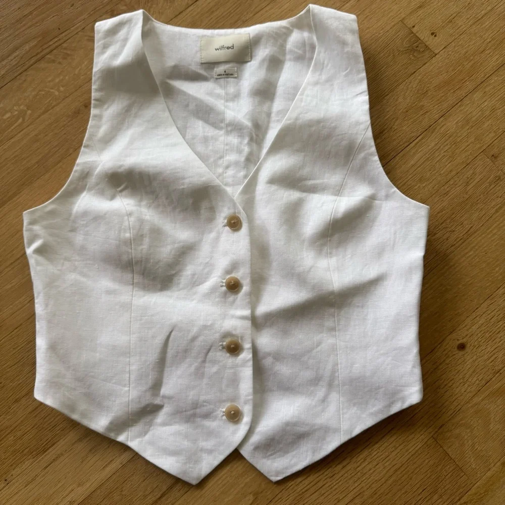 Aritzia Wilfred Pacino Linen Vest - Picture 4 of 8